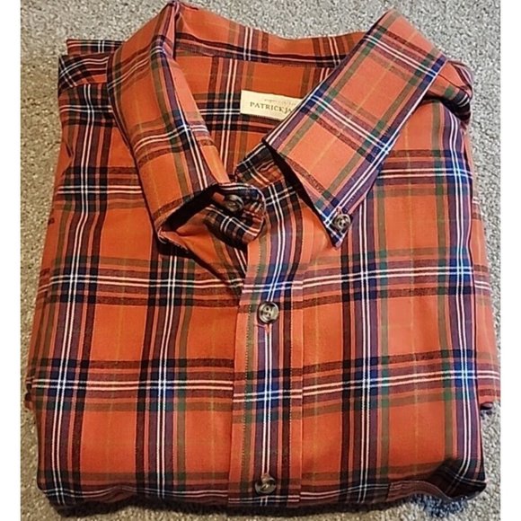 Patrick James Men Button Up Checked Plaid WOOL BLEND 2xl Multi-Color Mid-Weight - Picture 1 of 12
